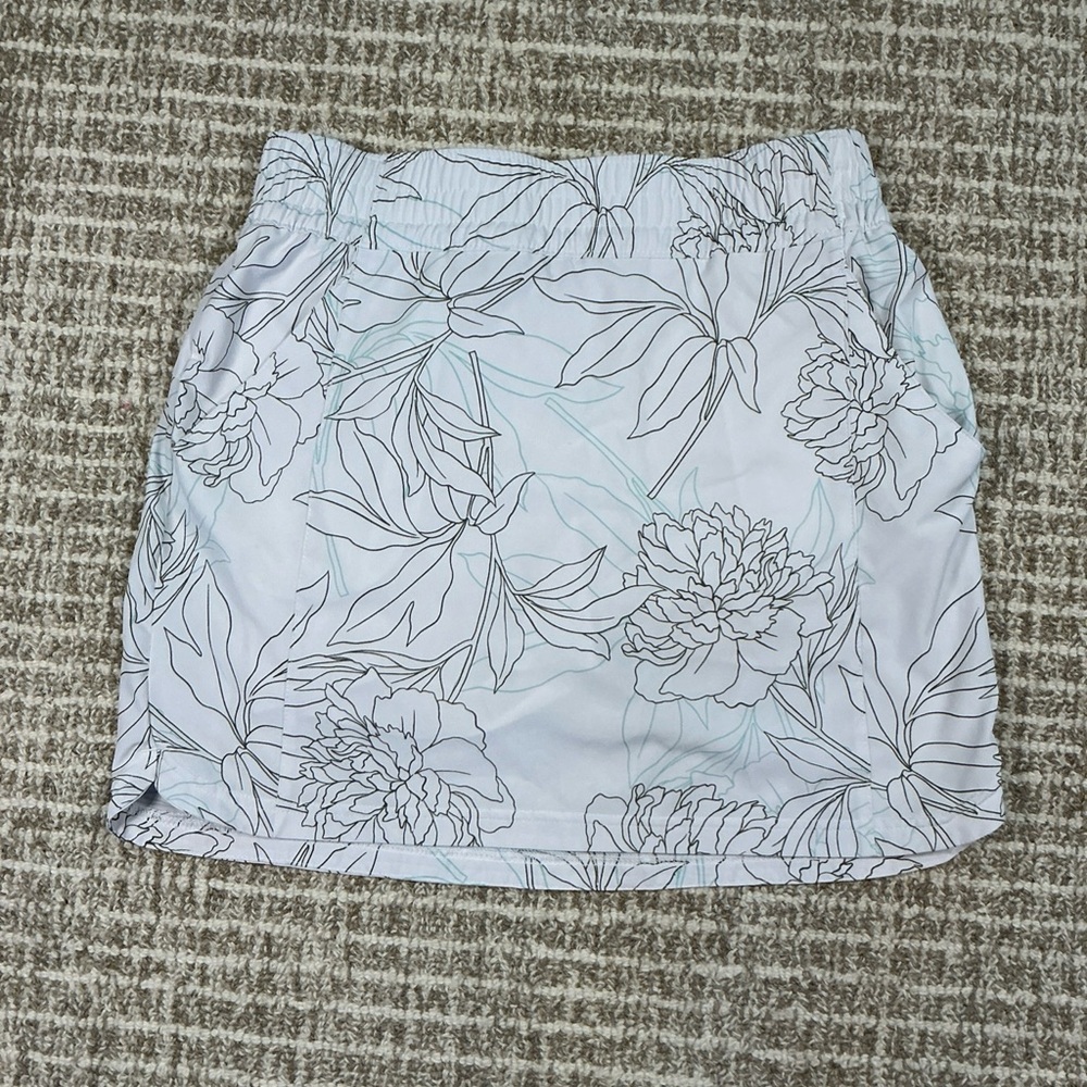 Columbia Blue and White Patterned Skirt